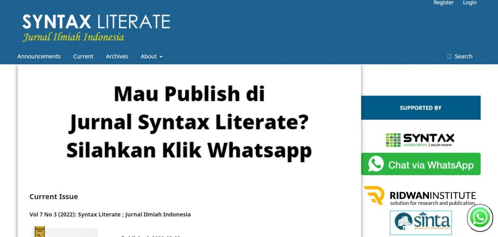 Syntax Literate Jurnal Ilmiah Indonesia